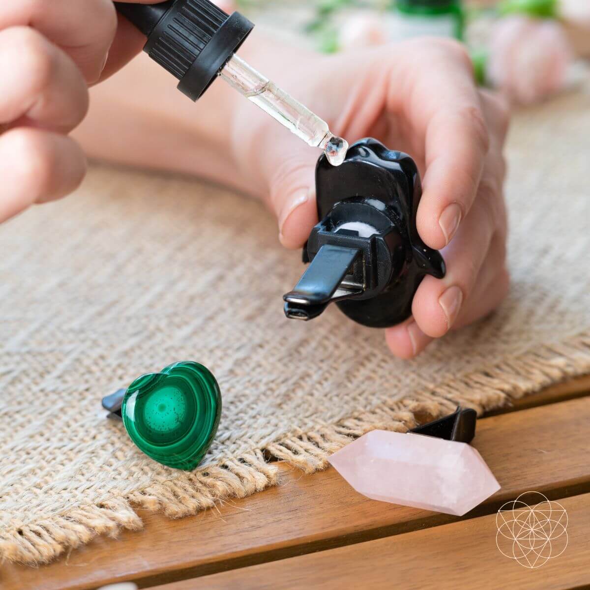 Hamsa Hand of Safe Travels: Aromatherapy Crystal Car Kit - Pileggi on the Square Salon Powered by Gatto Salon Group
