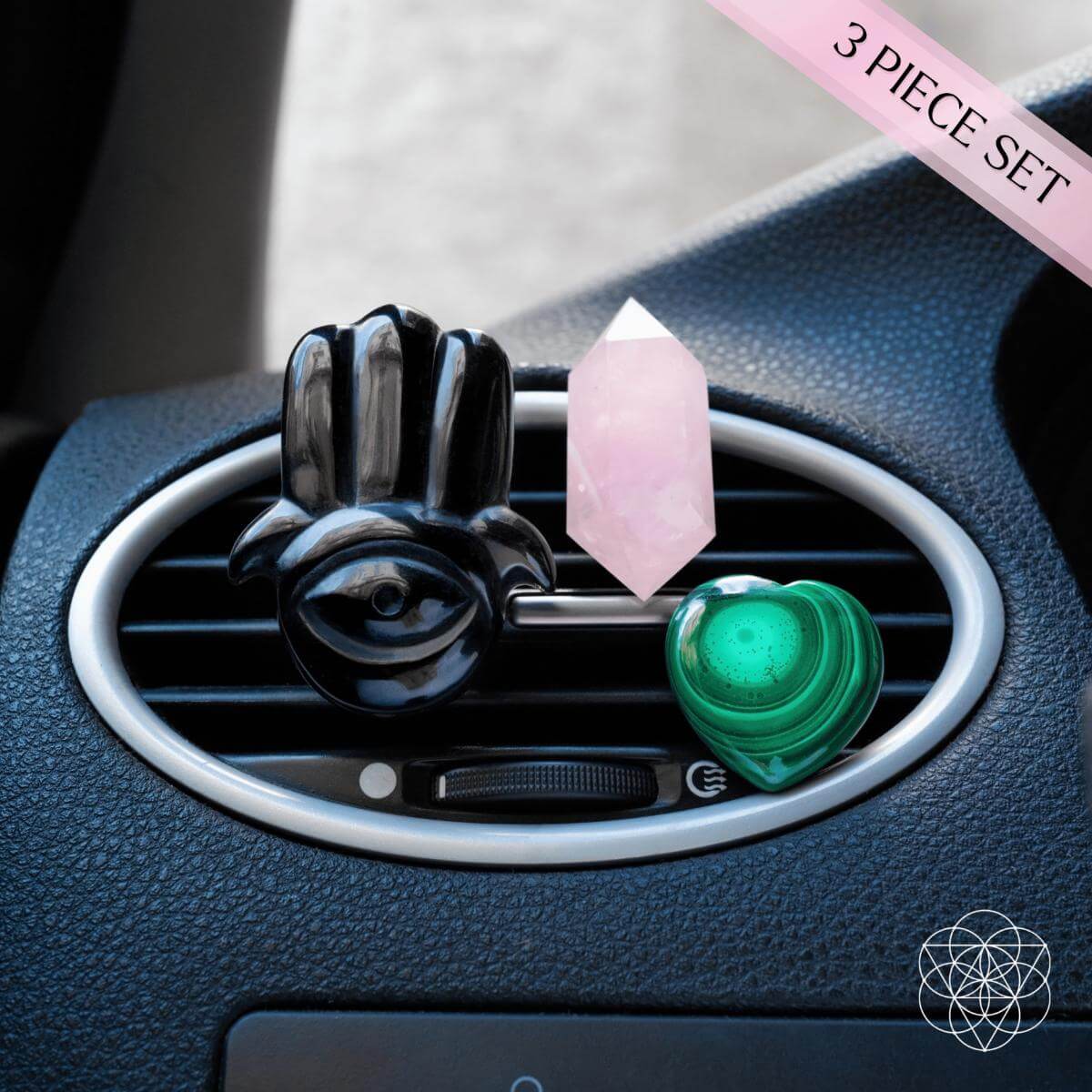 Hamsa Hand of Safe Travels: Aromatherapy Crystal Car Kit - Pileggi on the Square Salon Powered by Gatto Salon Group