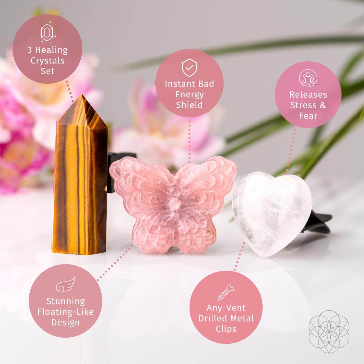 Healing Butterfly – Crystal Car Kit of Safety - Pileggi on the Square Salon Powered by Gatto Salon Group