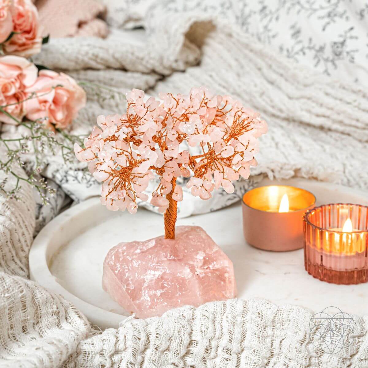 Home Sweet Home - Feng Shui Rose Quartz Tree - Pileggi on the Square Salon Powered by Gatto Salon Group