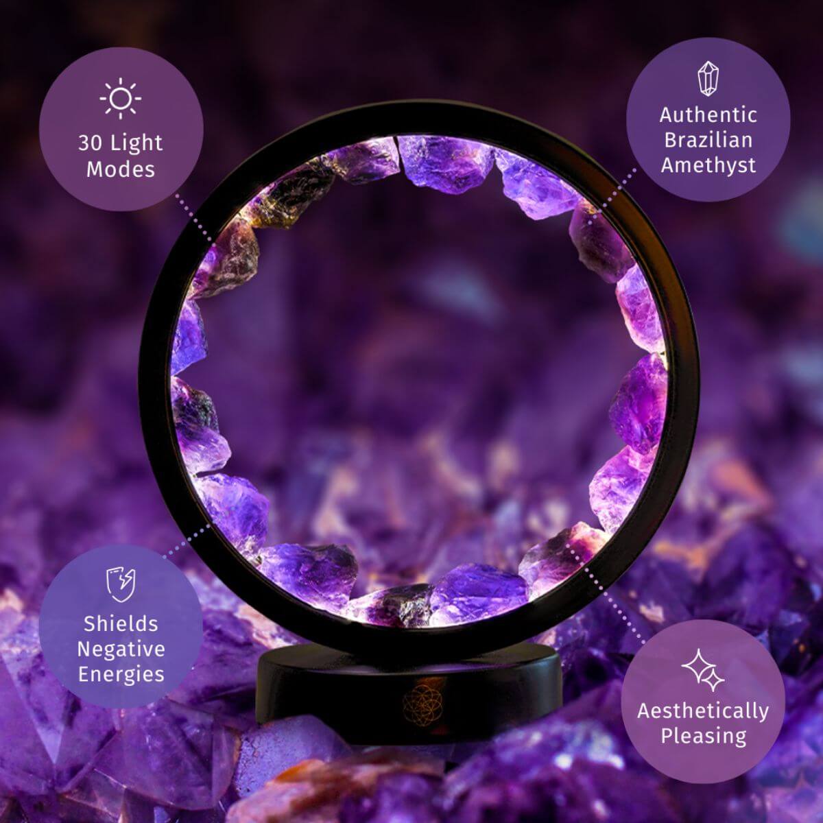 I Am At Peace - Spiritual Protection Amethyst Lamp - Pileggi on the Square Salon Powered by Gatto Salon Group
