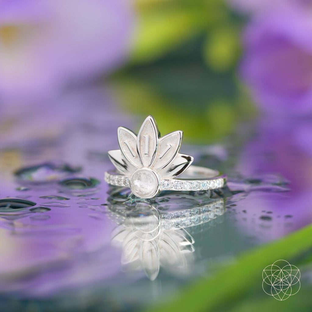 I Am Divinely Guided: 111 Angel Number Silver Lotus Ring - Pileggi on the Square Salon Powered by Gatto Salon Group