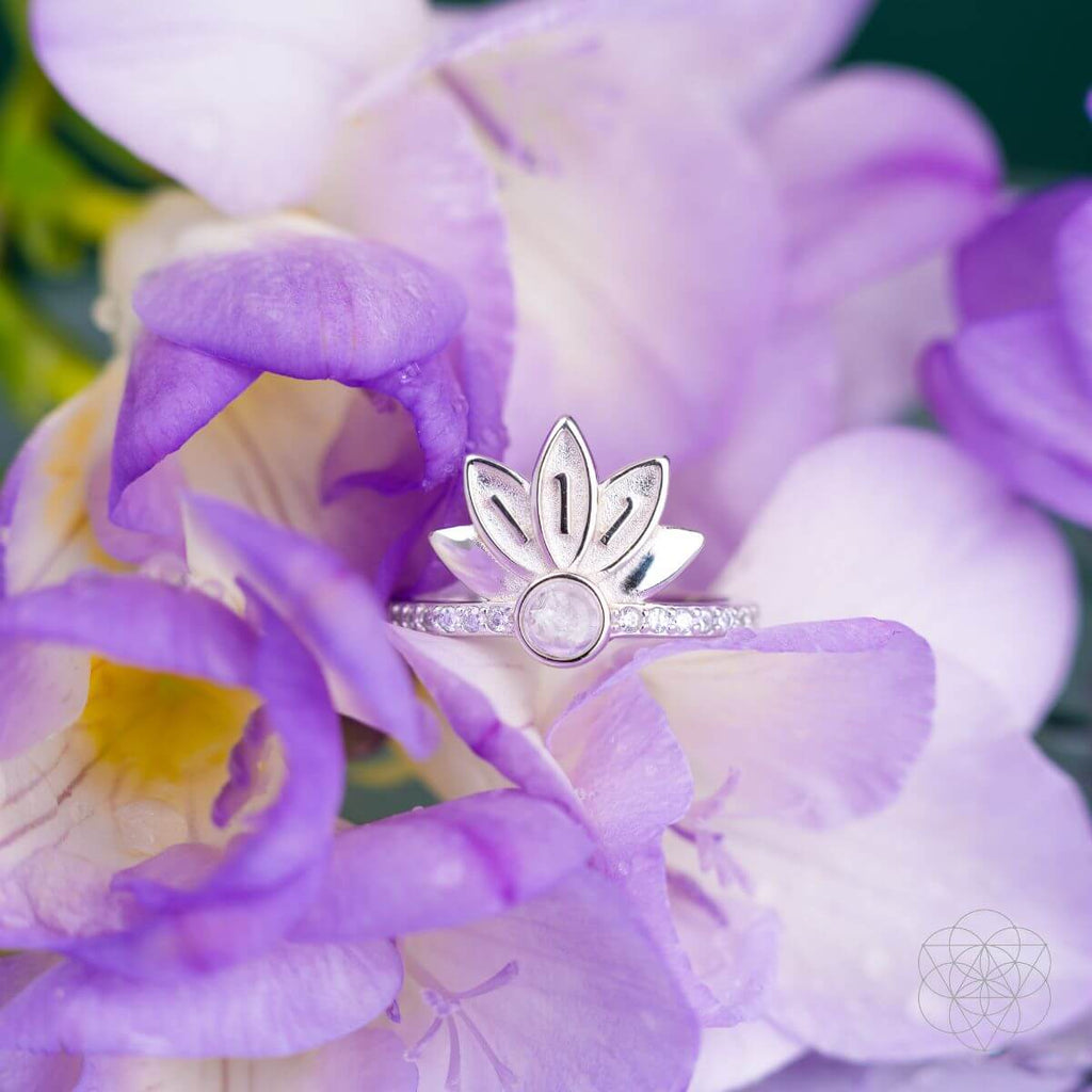 I Am Divinely Guided: 111 Angel Number Silver Lotus Ring - Pileggi on the Square Salon Powered by Gatto Salon Group