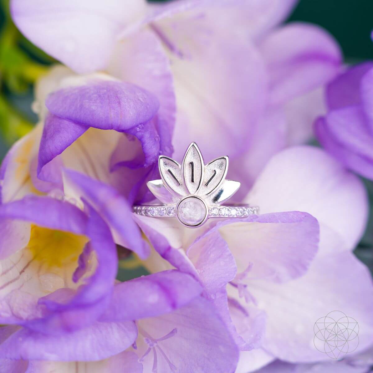 I Am Divinely Guided: 111 Angel Number Silver Lotus Ring - Pileggi on the Square Salon Powered by Gatto Salon Group