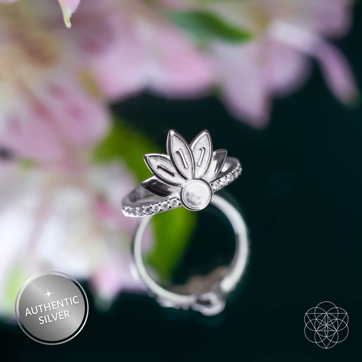 I Am Divinely Guided: 111 Angel Number Silver Lotus Ring - Pileggi on the Square Salon Powered by Gatto Salon Group