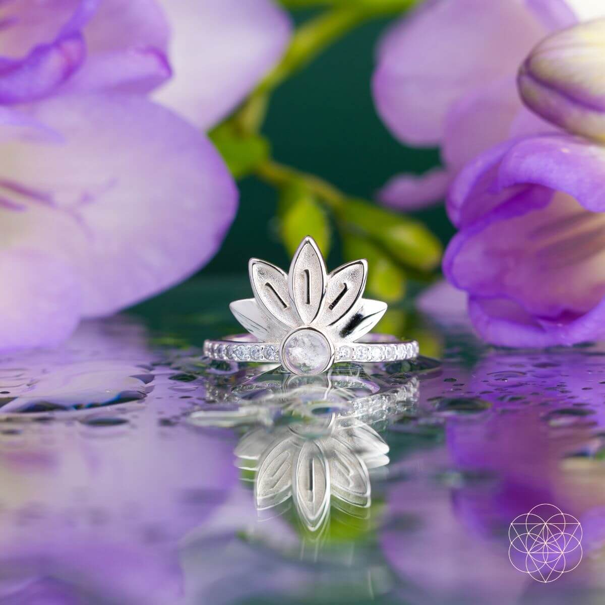 I Am Divinely Guided: 111 Angel Number Silver Lotus Ring - Pileggi on the Square Salon Powered by Gatto Salon Group
