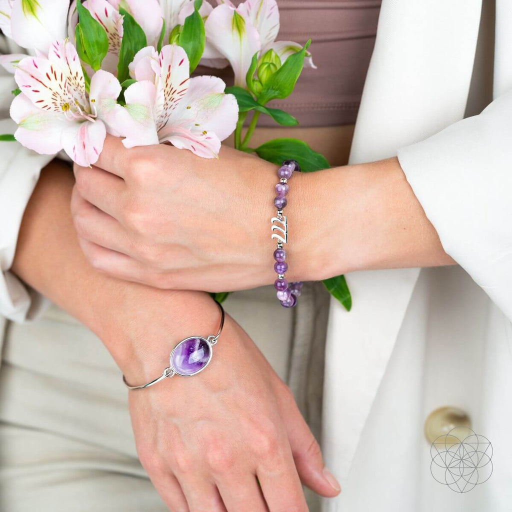 I Am Fortunate - 777 Lucky Amethyst Bracelet Set - Pileggi on the Square Salon Powered by Gatto Salon Group