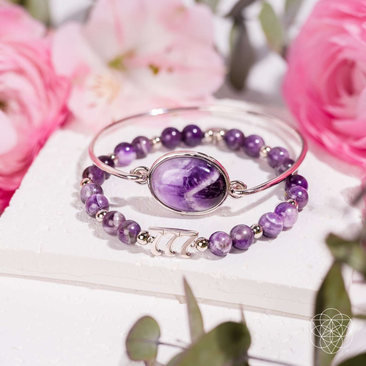 I Am Fortunate - 777 Lucky Amethyst Bracelet Set - Pileggi on the Square Salon Powered by Gatto Salon Group