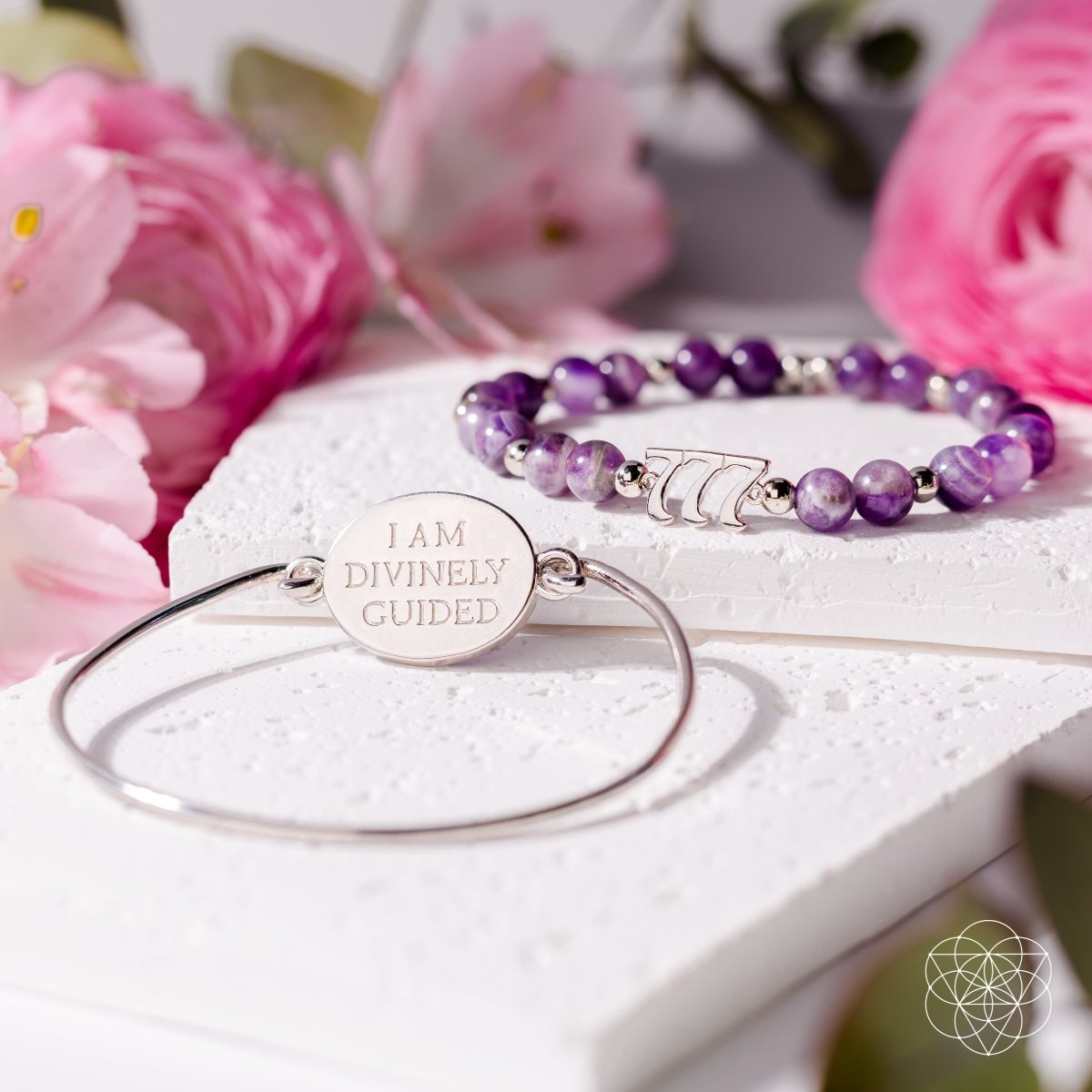 I Am Fortunate - 777 Lucky Amethyst Bracelet Set - Pileggi on the Square Salon Powered by Gatto Salon Group