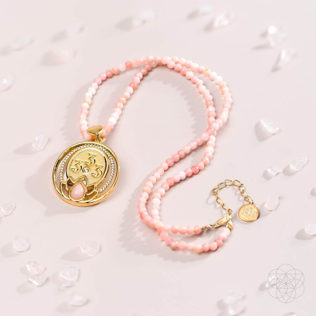 I Am Love - 333 Pink Opal Silver Necklace of True Love - Pileggi on the Square Salon Powered by Gatto Salon Group