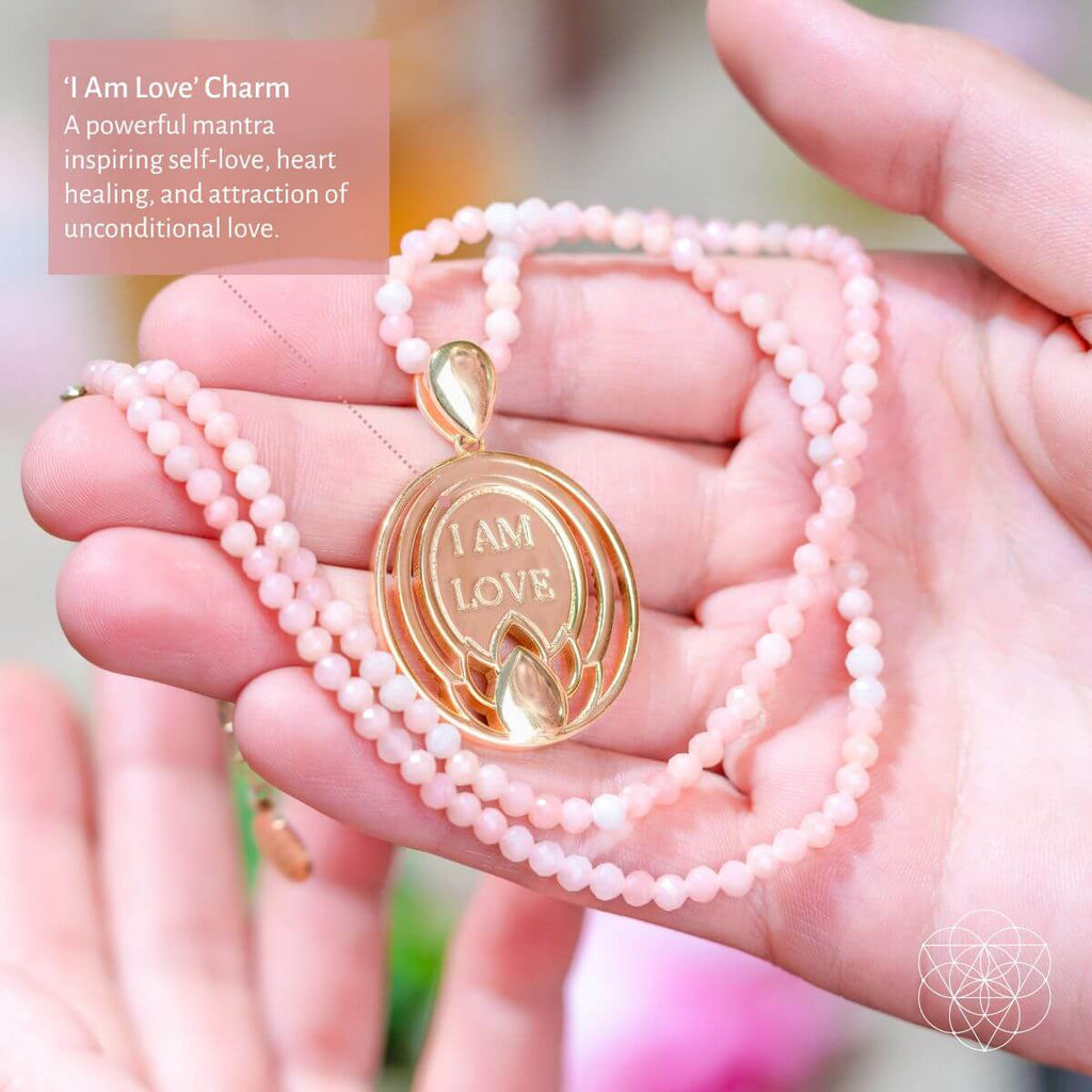 I Am Love - 333 Pink Opal Silver Necklace of True Love - Pileggi on the Square Salon Powered by Gatto Salon Group