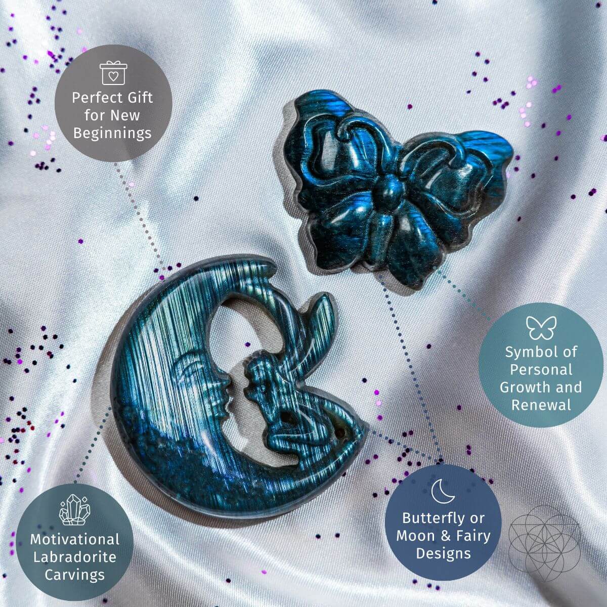 I Am Reborn - Labradorite Carving of Transformation - Pileggi on the Square Salon Powered by Gatto Salon Group