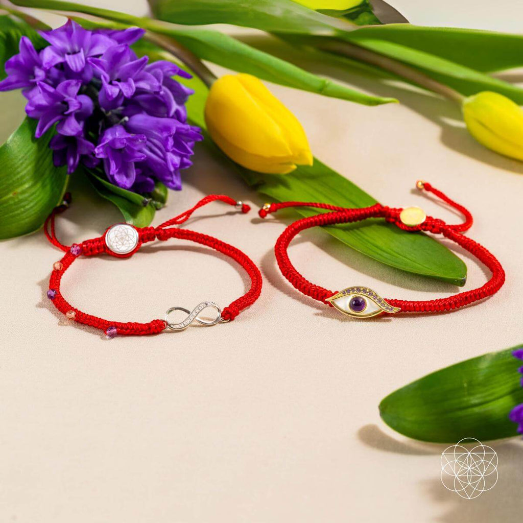 Infinite Prosperity - Eight - Strand Red String Bracelet - Pileggi on the Square Salon Powered by Gatto Salon Group