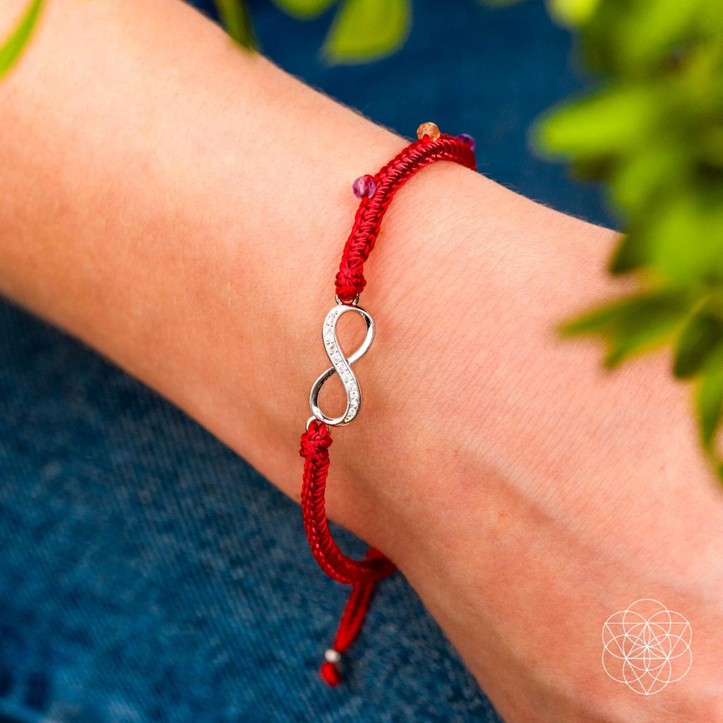 Infinite Prosperity - Eight - Strand Red String Bracelet - Pileggi on the Square Salon Powered by Gatto Salon Group