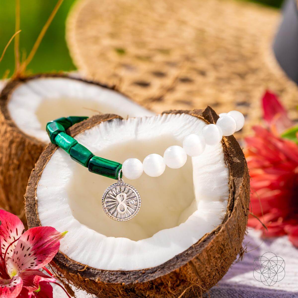 Infinite Triumph - Malachite & Selenite Success Bracelet - Pileggi on the Square Salon Powered by Gatto Salon Group