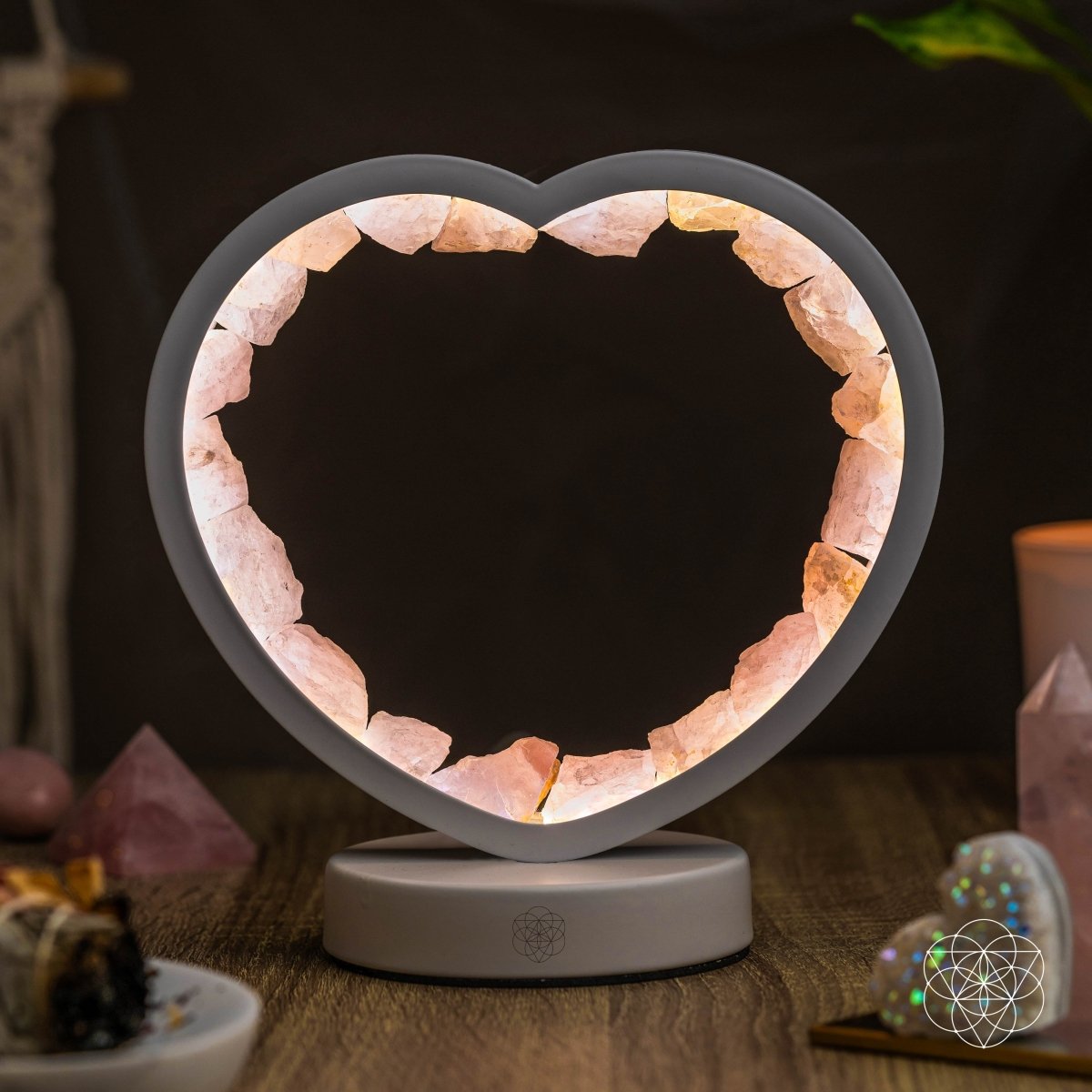 Love Magnet - Rose Quartz Heart Lamp - Pileggi on the Square Salon Powered by Gatto Salon Group