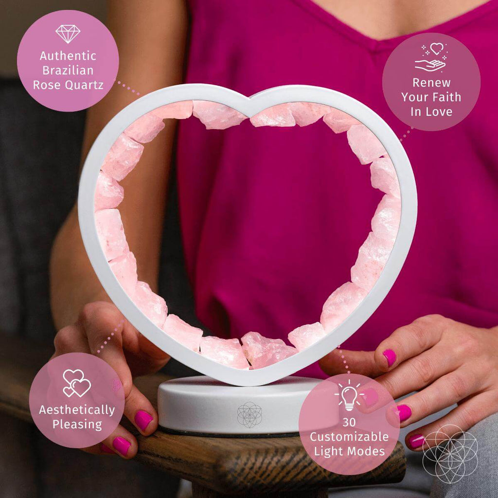 Love Magnet - Rose Quartz Heart Lamp - Pileggi on the Square Salon Powered by Gatto Salon Group