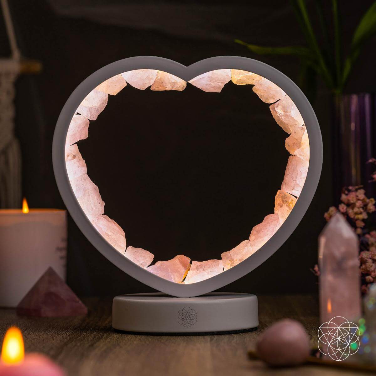 Love Magnet - Rose Quartz Heart Lamp - Pileggi on the Square Salon Powered by Gatto Salon Group