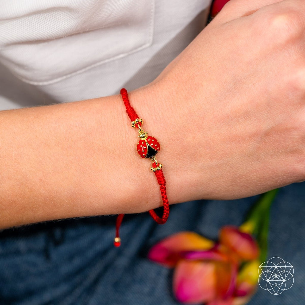 Lucky Ladybug - Four - Strand Red String Bracelet - Pileggi on the Square Salon Powered by Gatto Salon Group