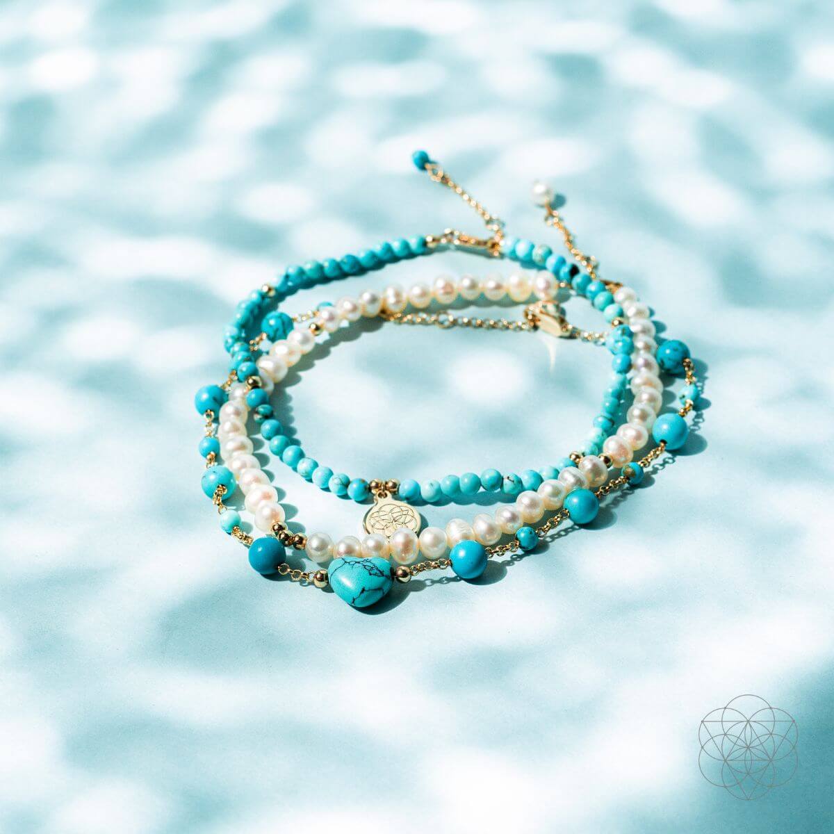 Luminous Glow - The Turquoise and Pearl Anklets of Love - Pileggi on the Square Salon Powered by Gatto Salon Group
