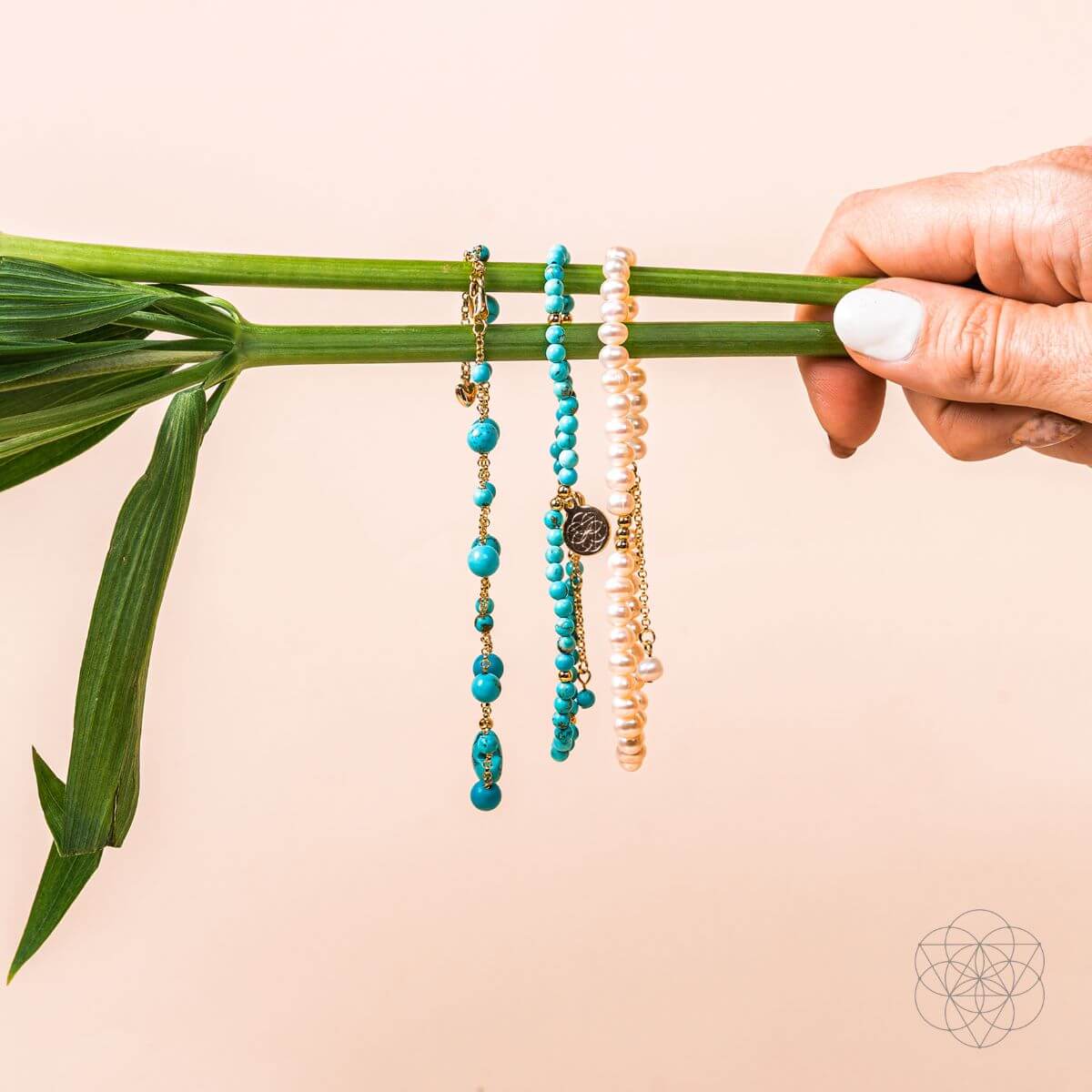 Luminous Glow - The Turquoise and Pearl Anklets of Love - Pileggi on the Square Salon Powered by Gatto Salon Group