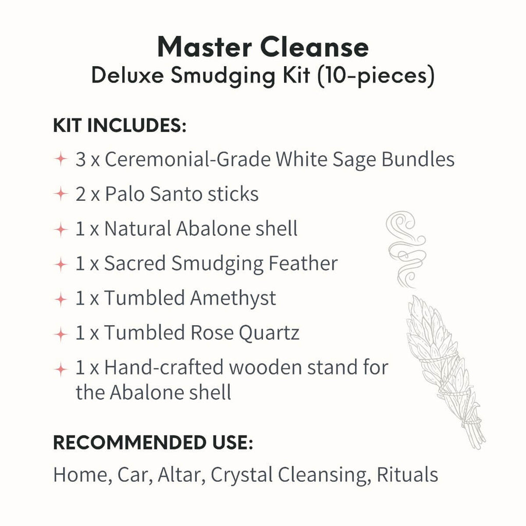 Master Cleanse - Deluxe Smudging Kit (10 - Pieces) - Pileggi on the Square Salon Powered by Gatto Salon Group