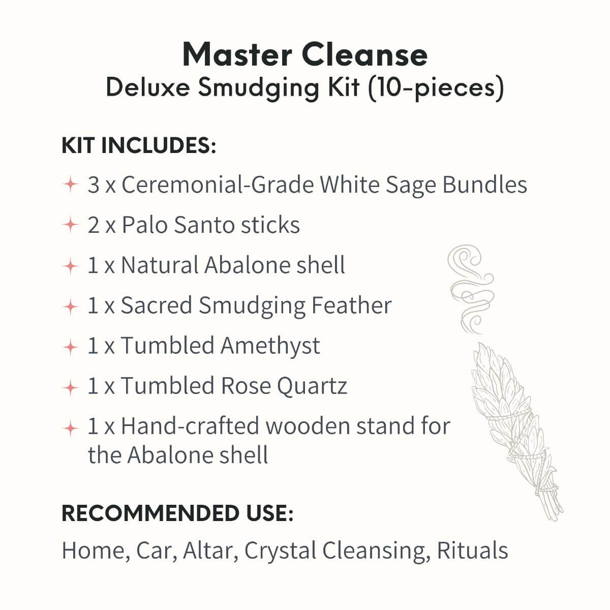 Master Cleanse - Deluxe Smudging Kit (10 - Pieces) - Pileggi on the Square Salon Powered by Gatto Salon Group