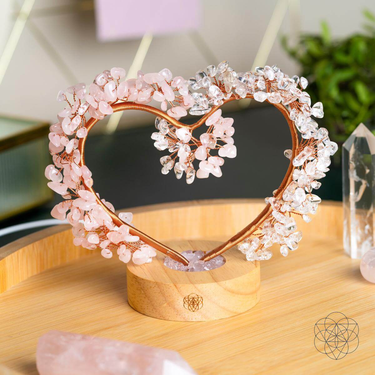 Mend My Broken Heart - Rose & Clear Quartz Tree Lamp - Pileggi on the Square Salon Powered by Gatto Salon Group