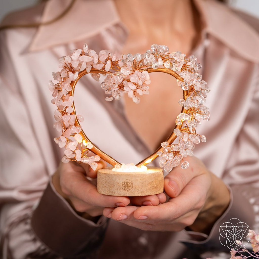 Mend My Broken Heart - Rose & Clear Quartz Tree Lamp - Pileggi on the Square Salon Powered by Gatto Salon Group