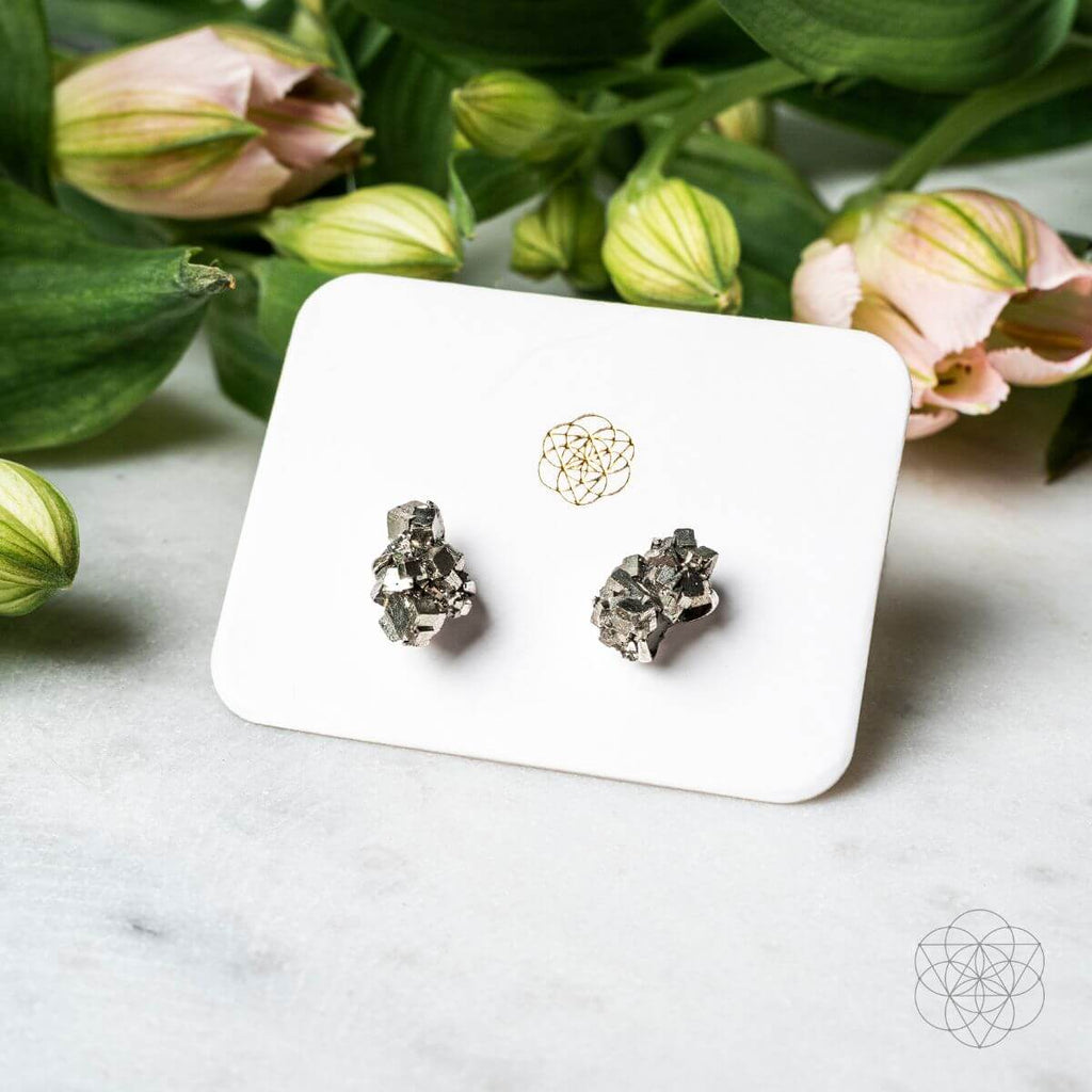 Pyrite Earrings of Wealth - Pileggi on the Square Salon Powered by Gatto Salon Group