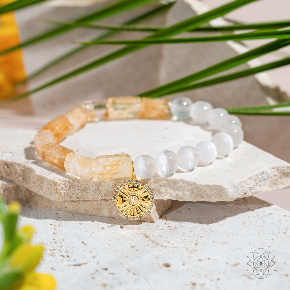 Quartet of Luck - Citrine & Selenite Bracelet of Serendipity - Pileggi on the Square Salon Powered by Gatto Salon Group