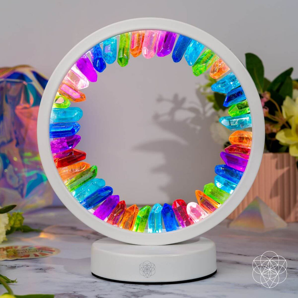Rainbow After the Storm - Clear Quartz Lamp of Hope - Pileggi on the Square Salon Powered by Gatto Salon Group