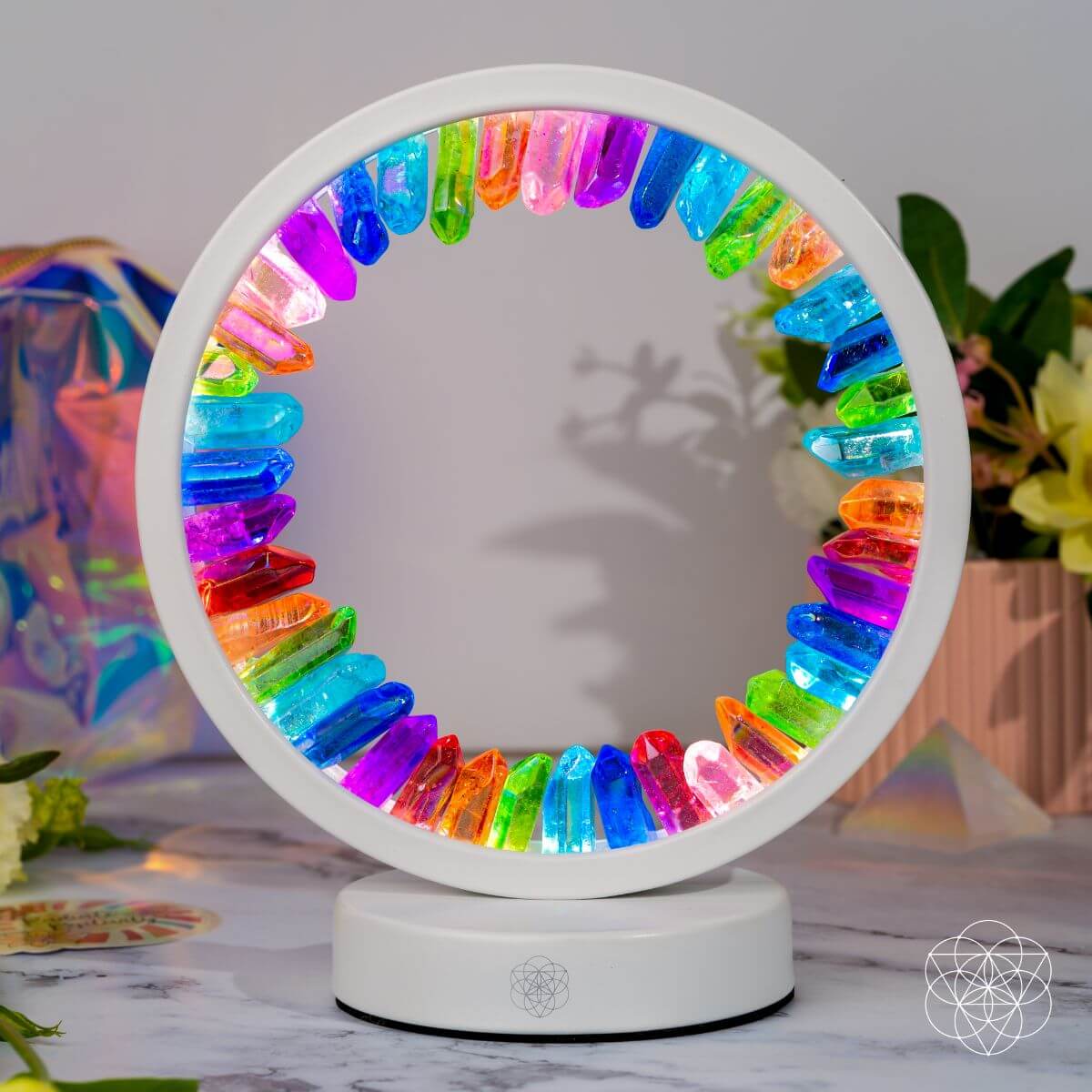 Rainbow After the Storm - Clear Quartz Lamp of Hope - Pileggi on the Square Salon Powered by Gatto Salon Group