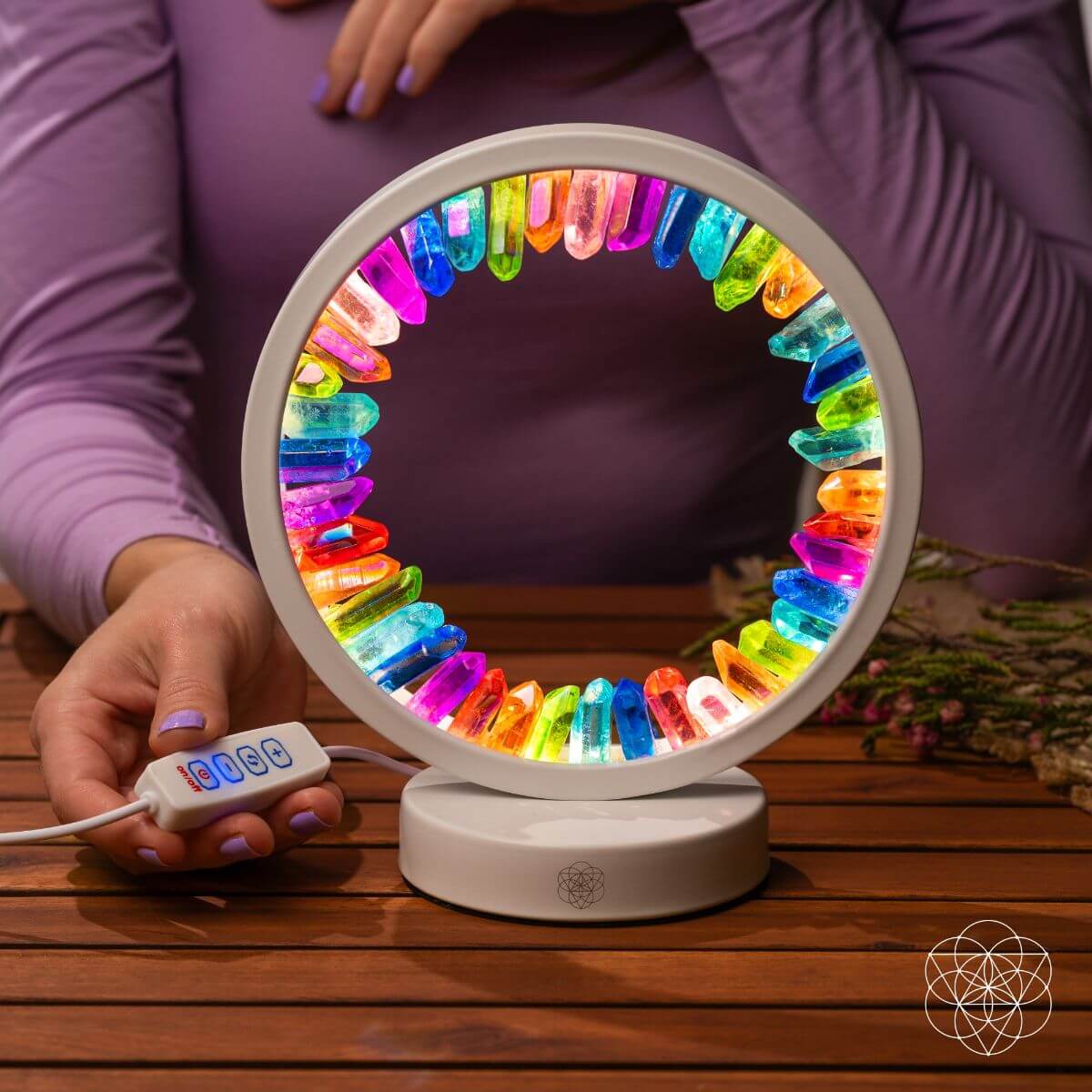 Rainbow After the Storm - Clear Quartz Lamp of Hope - Pileggi on the Square Salon Powered by Gatto Salon Group