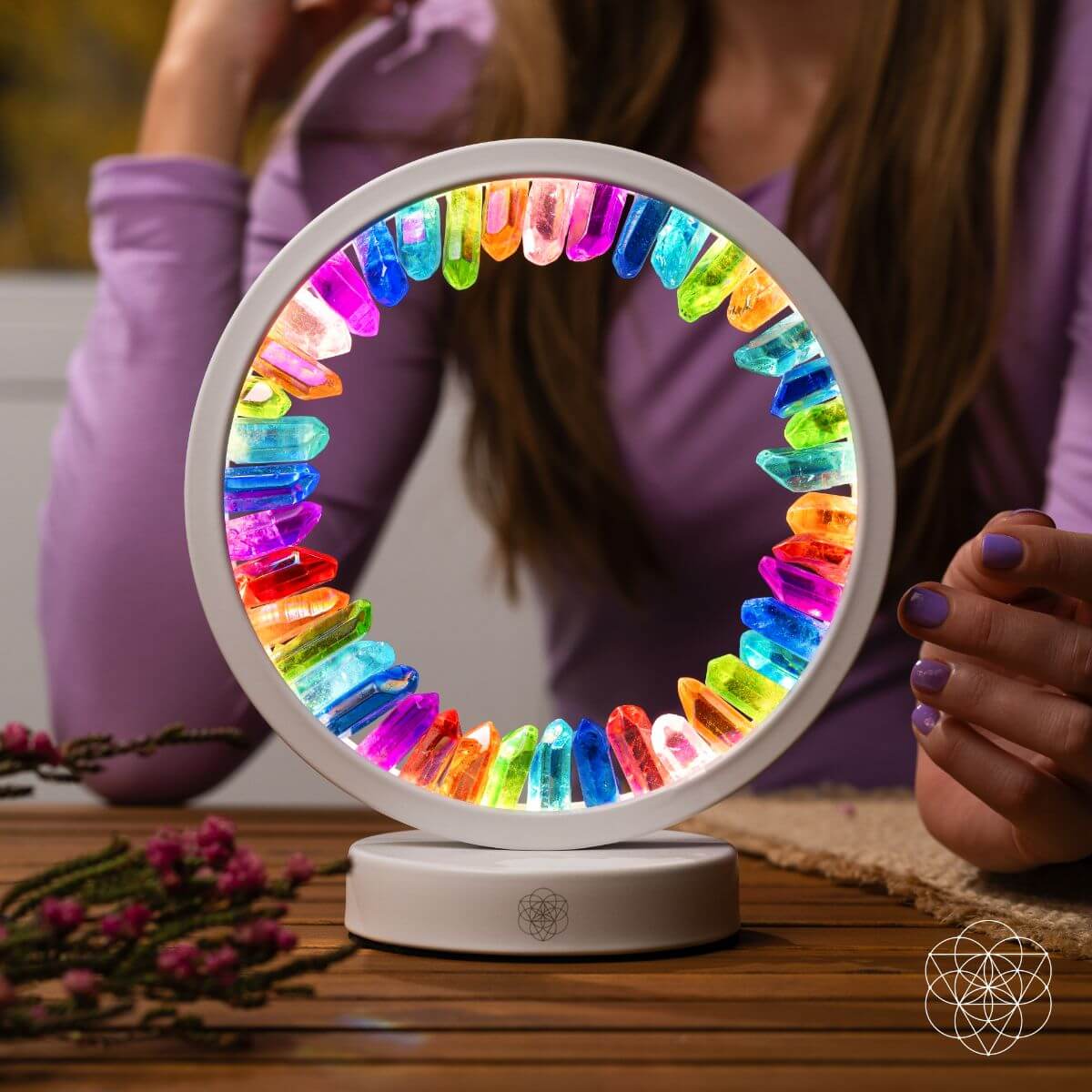 Rainbow After the Storm - Clear Quartz Lamp of Hope - Pileggi on the Square Salon Powered by Gatto Salon Group