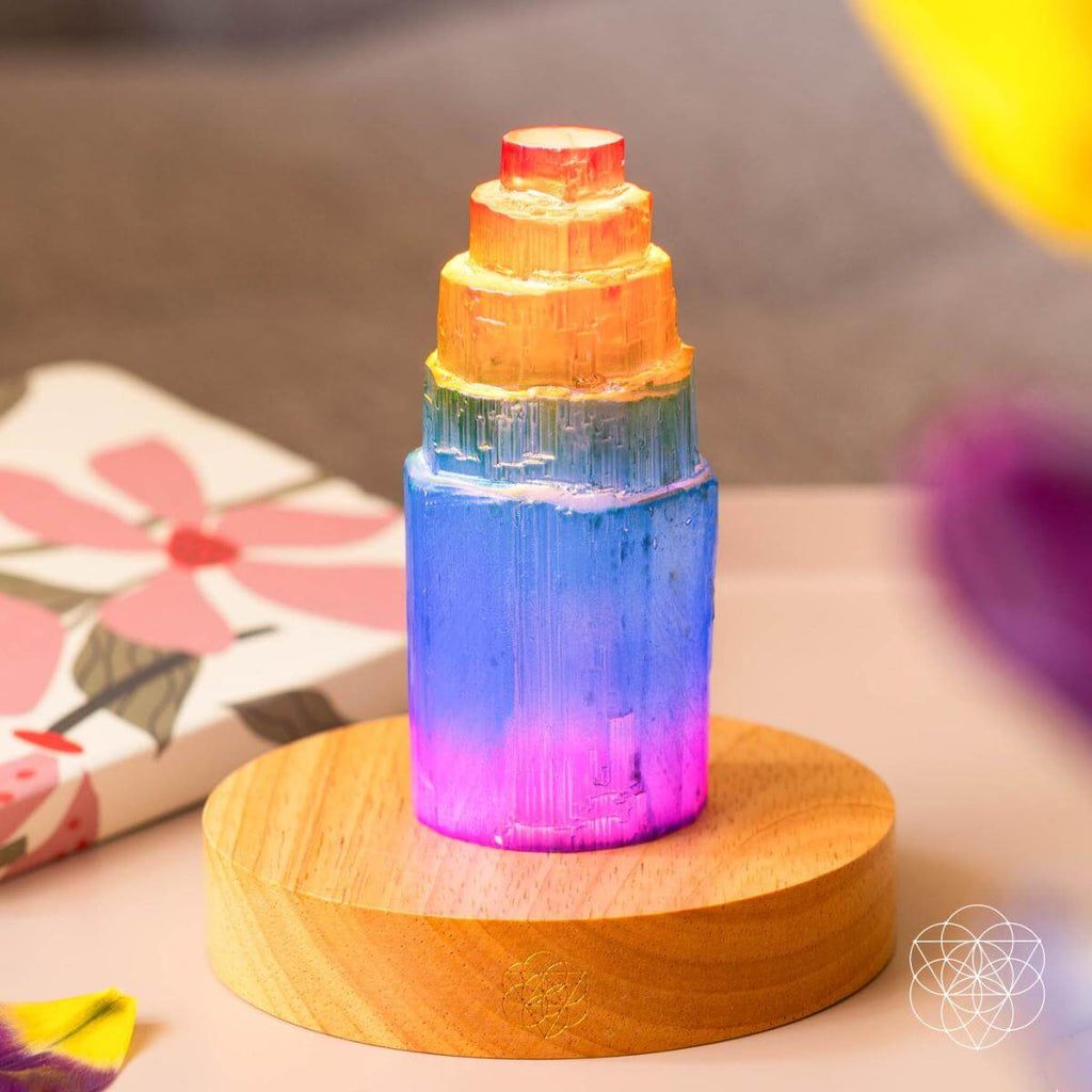 Rainbow’s Blessing - Selenite Tower of Peace & Protection - Pileggi on the Square Salon Powered by Gatto Salon Group