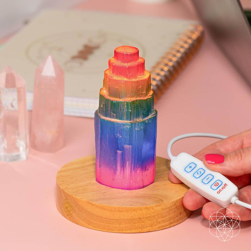 Rainbow’s Blessing - Selenite Tower of Peace & Protection - Pileggi on the Square Salon Powered by Gatto Salon Group