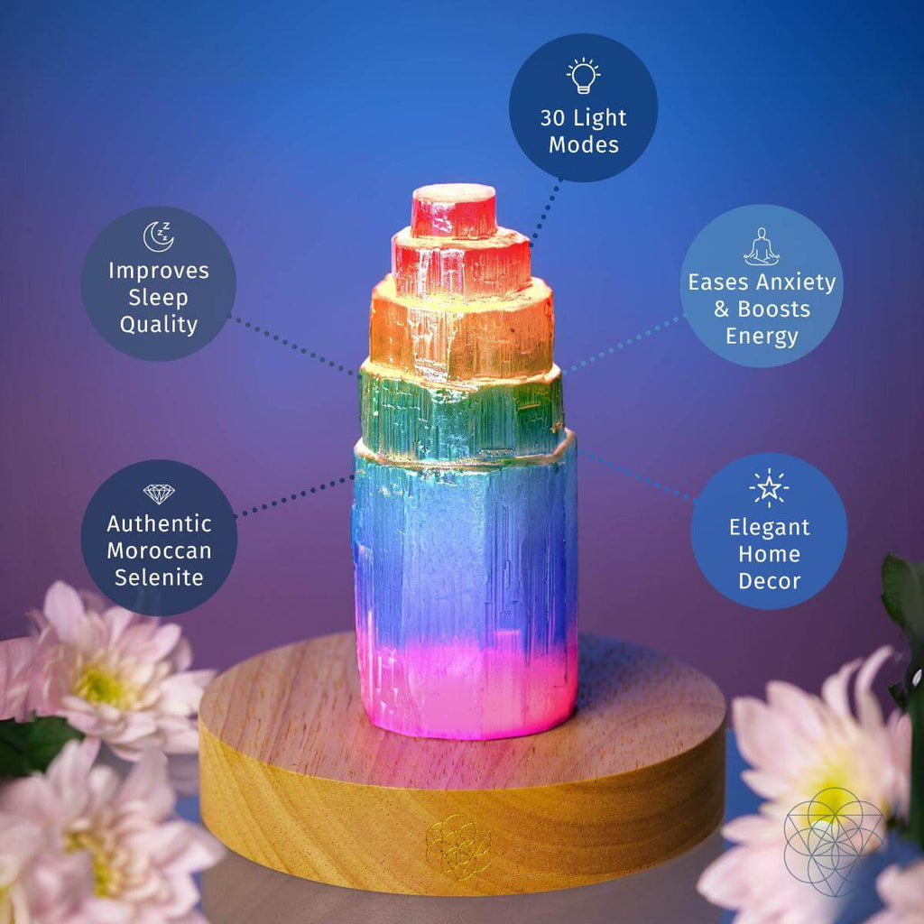 Rainbow’s Blessing - Selenite Tower of Peace & Protection - Pileggi on the Square Salon Powered by Gatto Salon Group