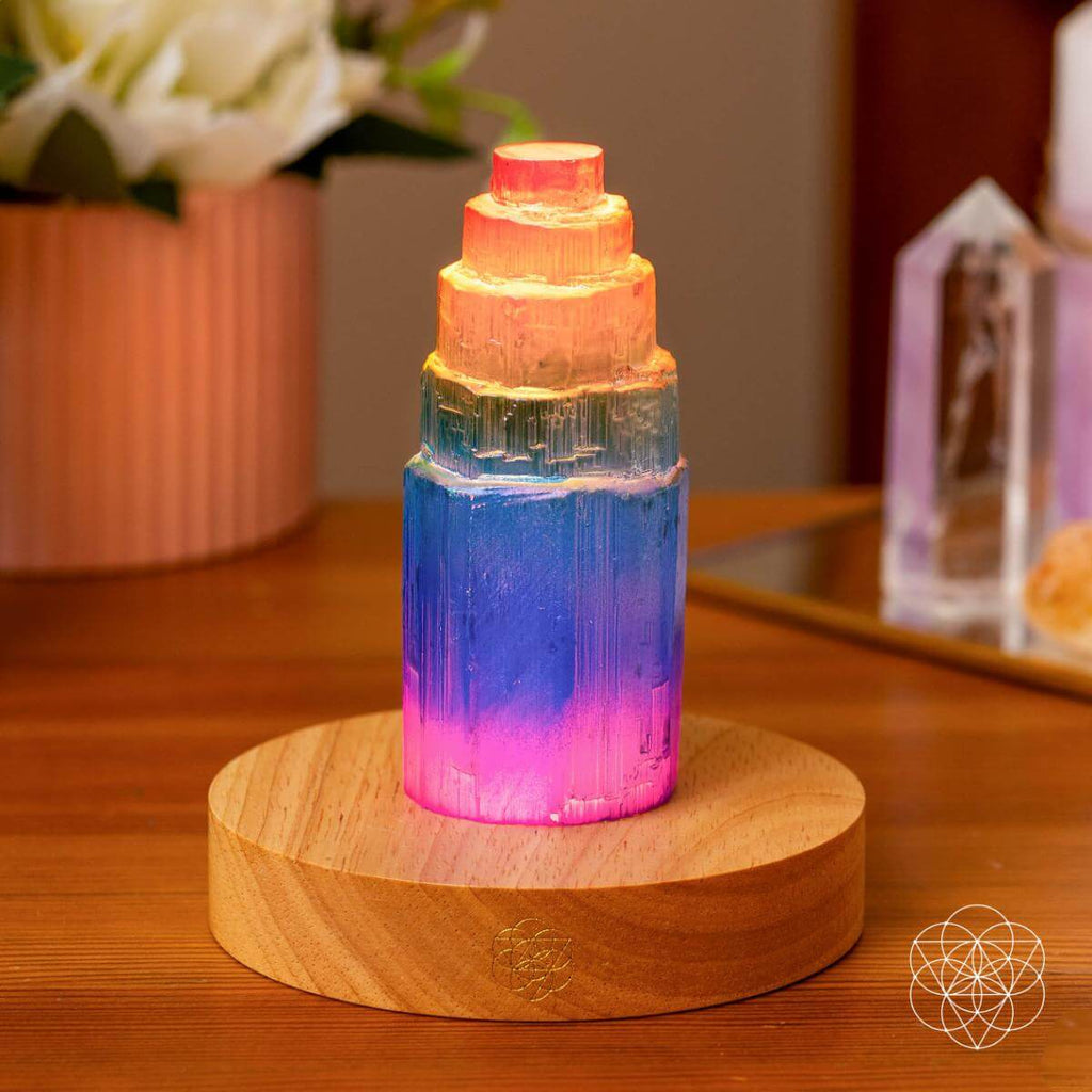 Rainbow’s Blessing - Selenite Tower of Peace & Protection - Pileggi on the Square Salon Powered by Gatto Salon Group