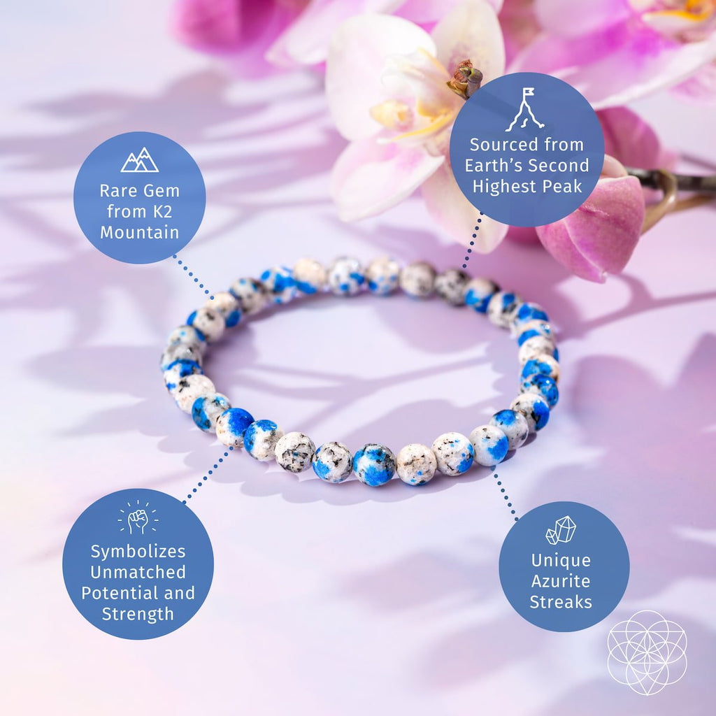 Rare K2 Stone Bracelet of Spiritual Adventure | 6mm - Pileggi on the Square Salon Powered by Gatto Salon Group