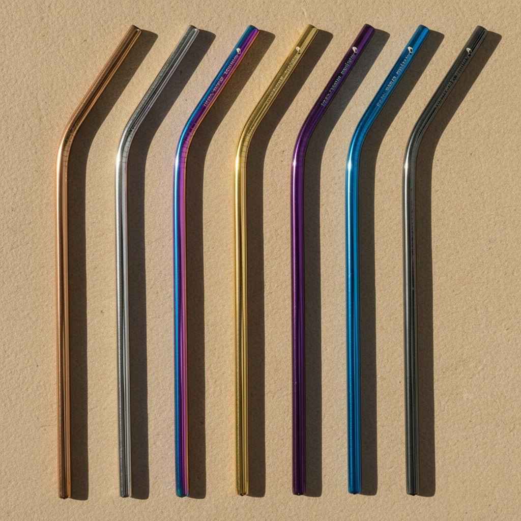 Reusable Metal Straws - Curved - Pileggi on the Square Salon Powered by Gatto Salon Group