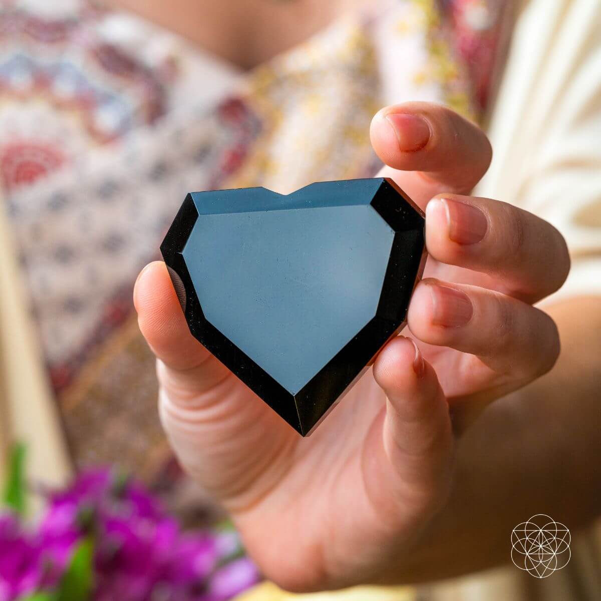 Royal Diamond Heart - Black Obsidian Negativity Repellent - Pileggi on the Square Salon Powered by Gatto Salon Group