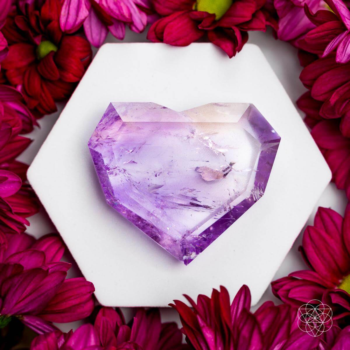 Royal Diamond Heart - Brazilian Amethyst for Manifestation - Pileggi on the Square Salon Powered by Gatto Salon Group