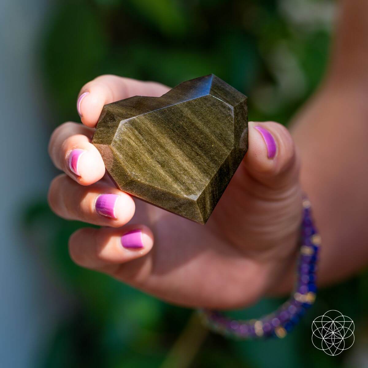 Royal Diamond Heart - Mexican Gold Obsidian for Protection - Pileggi on the Square Salon Powered by Gatto Salon Group