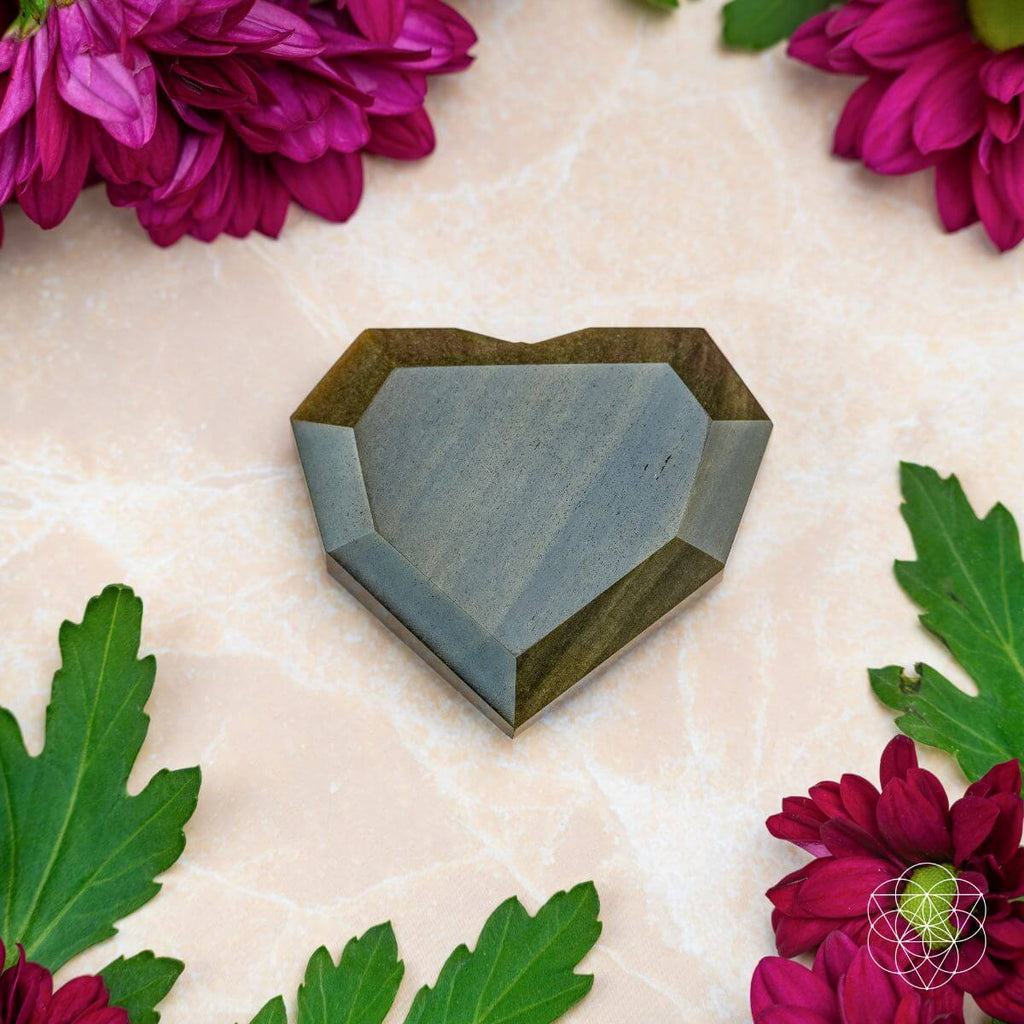 Royal Diamond Heart - Mexican Gold Obsidian for Protection - Pileggi on the Square Salon Powered by Gatto Salon Group