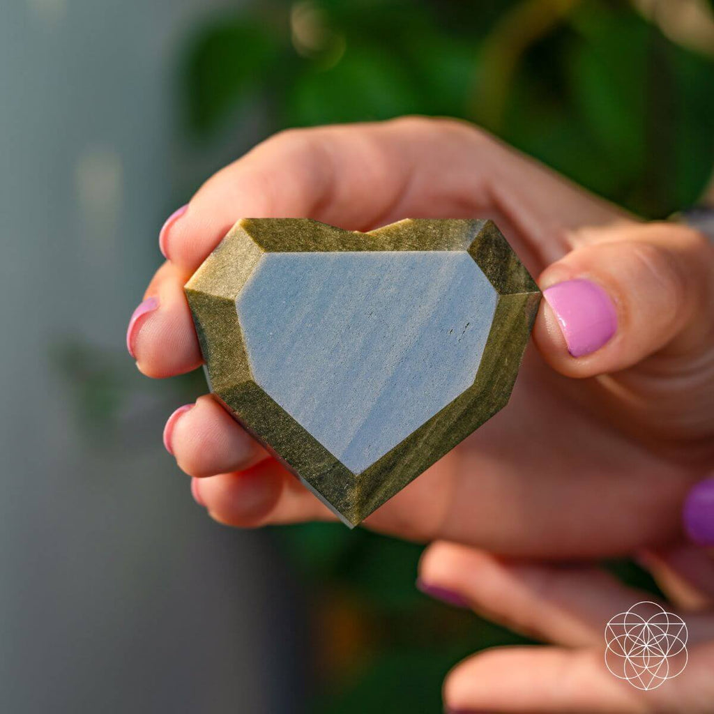 Royal Diamond Heart - Mexican Gold Obsidian for Protection - Pileggi on the Square Salon Powered by Gatto Salon Group