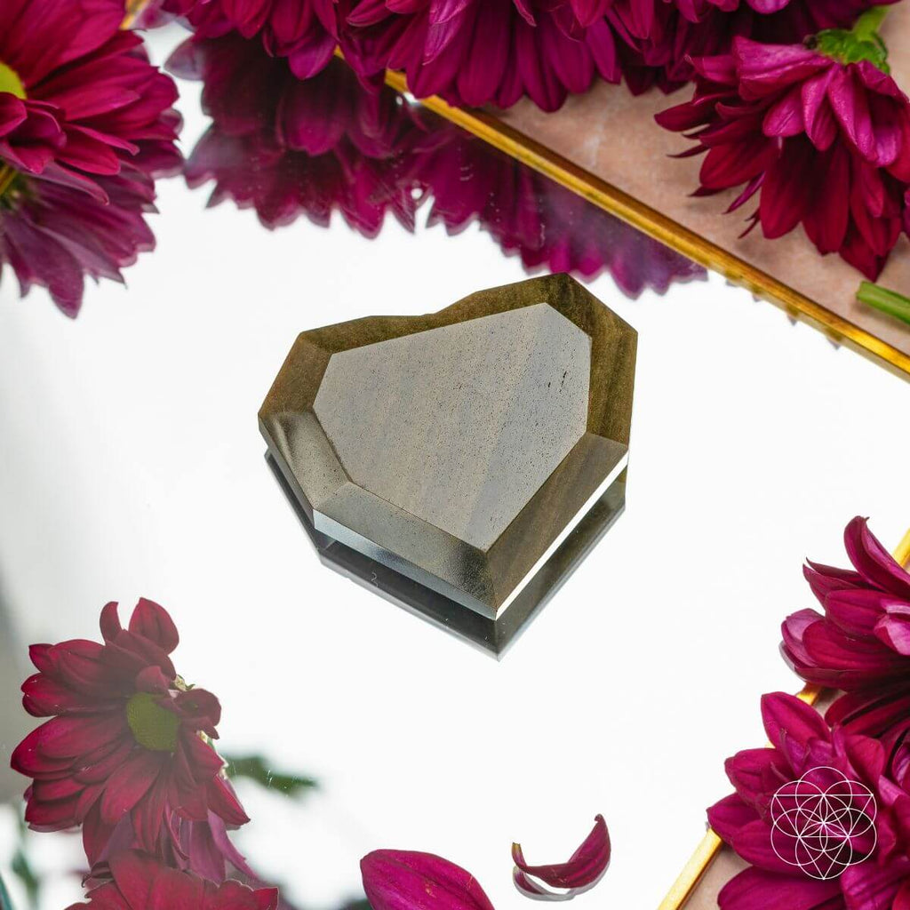 Royal Diamond Heart - Mexican Gold Obsidian for Protection - Pileggi on the Square Salon Powered by Gatto Salon Group