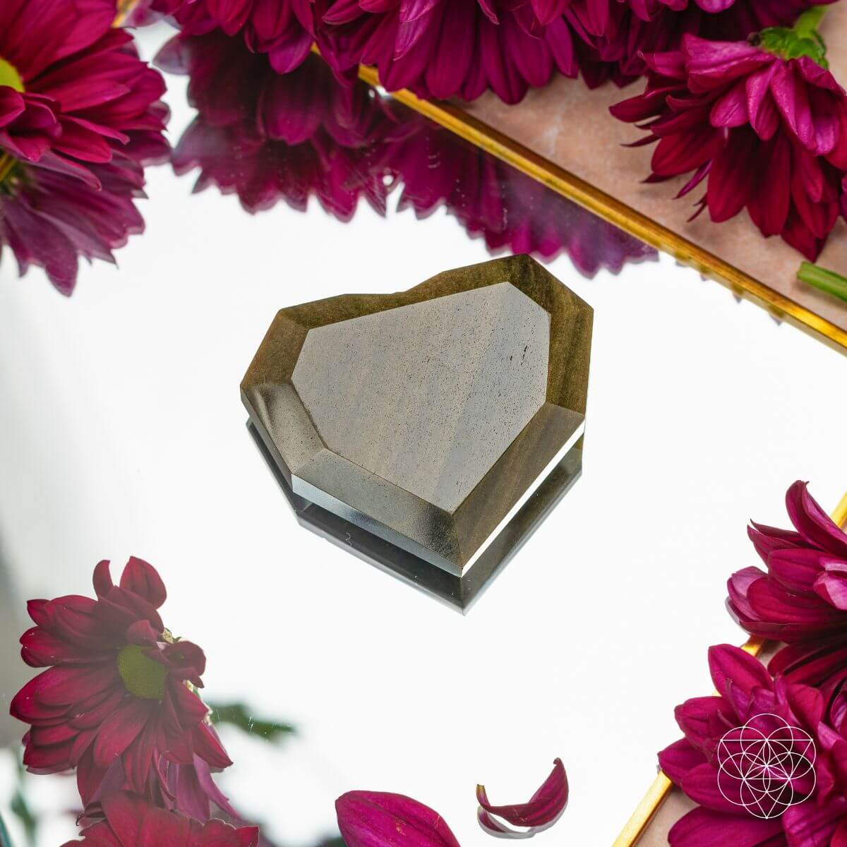 Royal Diamond Heart - Mexican Gold Obsidian for Protection - Pileggi on the Square Salon Powered by Gatto Salon Group