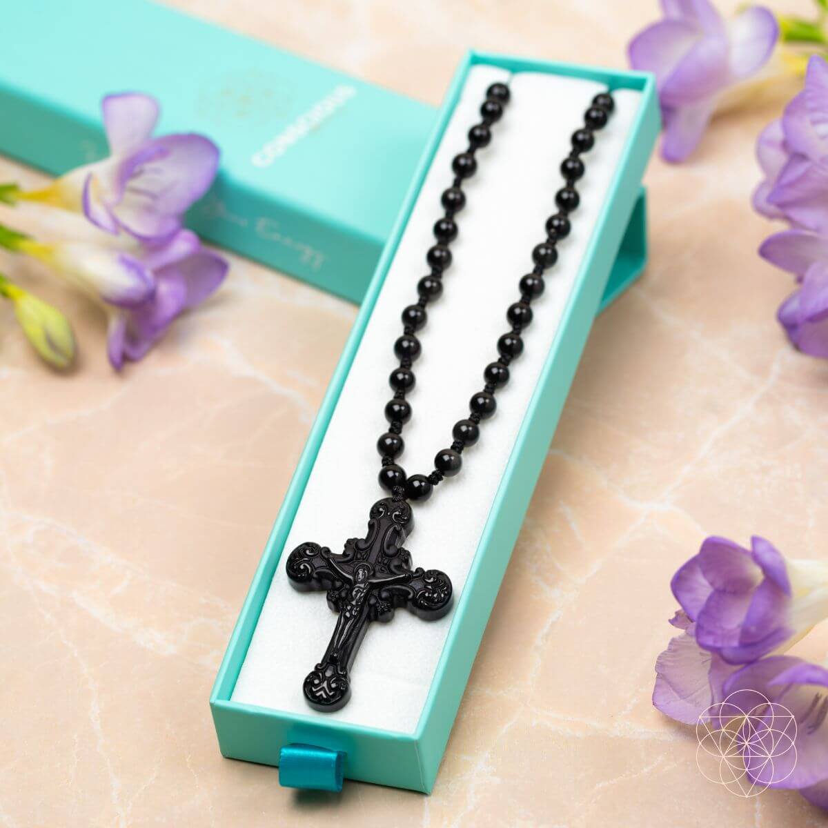 Sacred Armor: Black Obsidian Cross of Faith & Protection - Pileggi on the Square Salon Powered by Gatto Salon Group