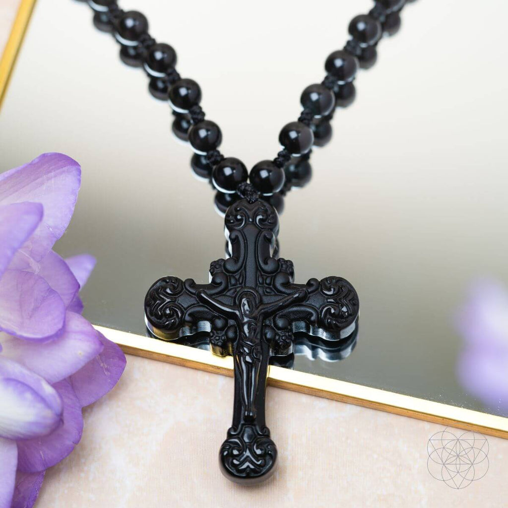 Sacred Armor: Black Obsidian Cross of Faith & Protection - Pileggi on the Square Salon Powered by Gatto Salon Group